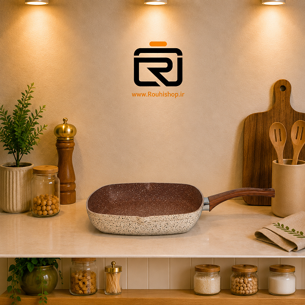 تابه یکدسته مربع گرانیتی اویز کرم