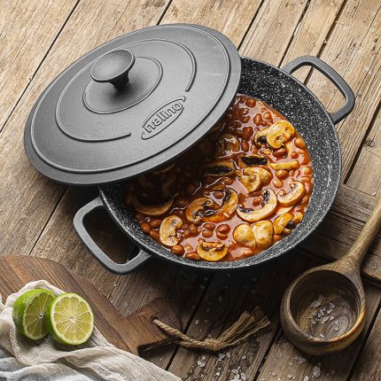 تابه ووک چدن نالینو  سایز 28 با درب چدن