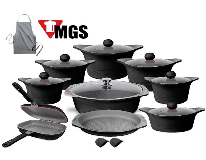 سرویس قابلمه 21پارچه MGS (ام جی اس) کره C مشکی