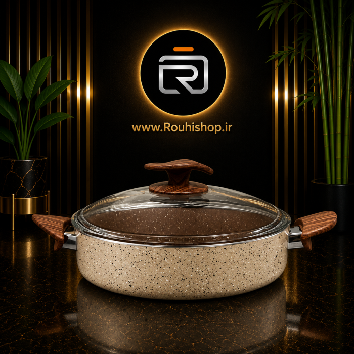 تابه دو دسته 30 درب دار گرانیتی اویز کرم