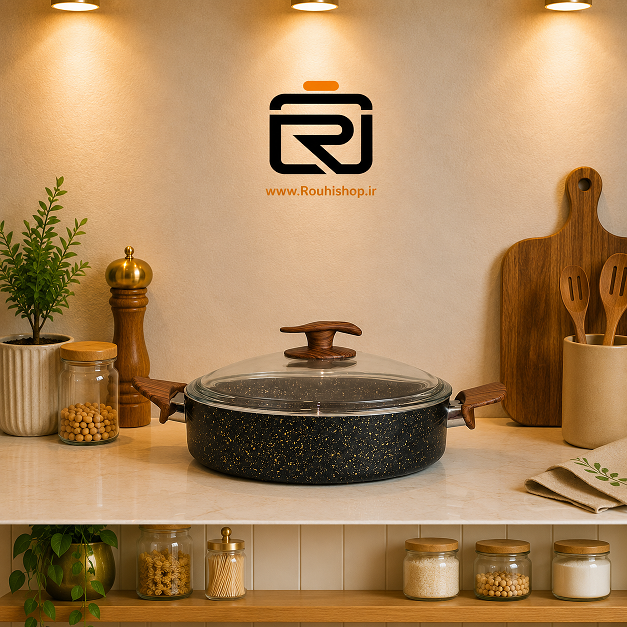 تابه دو دسته 30 درب دار گرانیتی اویز کرم