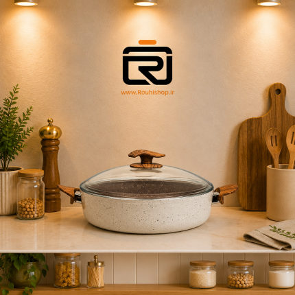 تابه دو دسته 30 درب دار گرانیتی اویز کرم