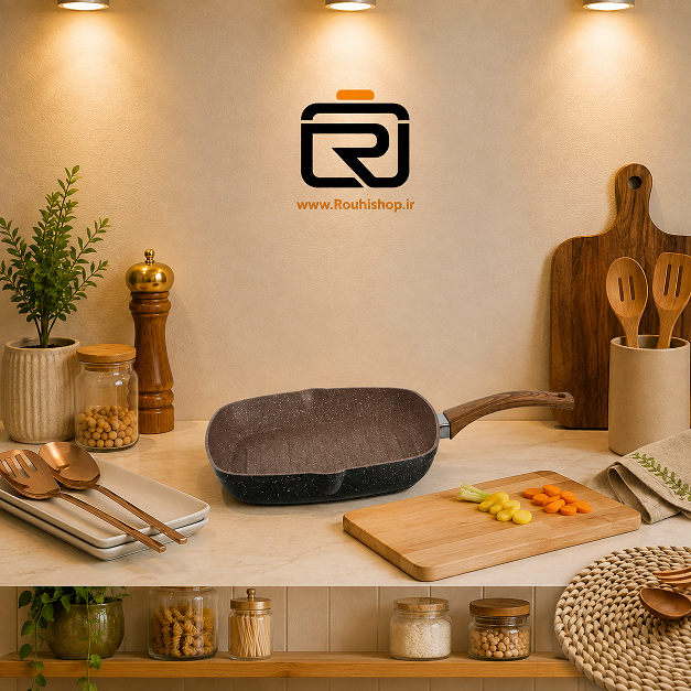 تابه یکدسته مربع گرانیتی اویز کرم