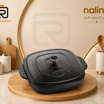 تابه مربع چدن نالینو سایز 28 مدل Adrina (با درب چدن)