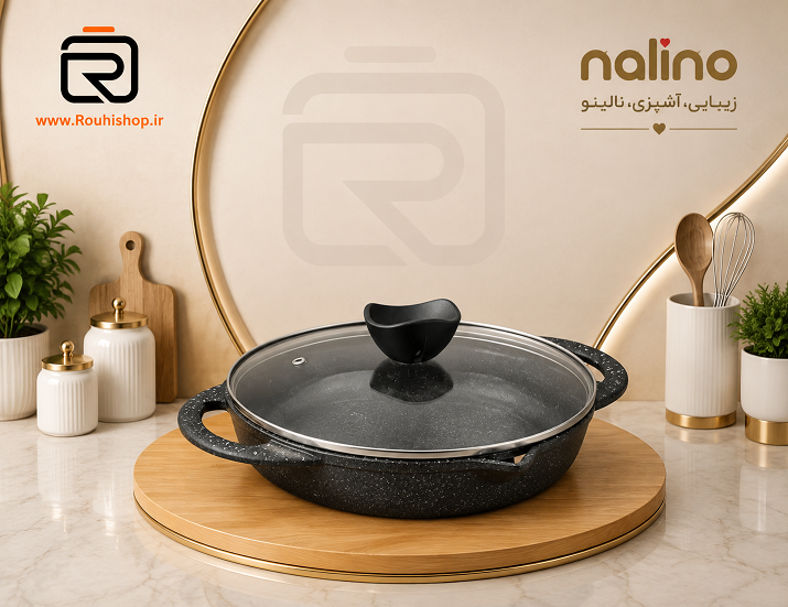 تابه ووک سایز 24 گریل چدن نالینو مدل Teyam