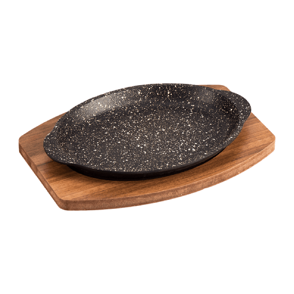 تابه چدن بیضی نالینو مدل Sorin (با زیره چوبی)