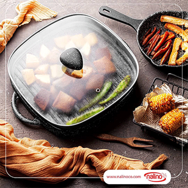 تابه گریل چدن دو طرفه نالینو مدل Lorenza سایز 28