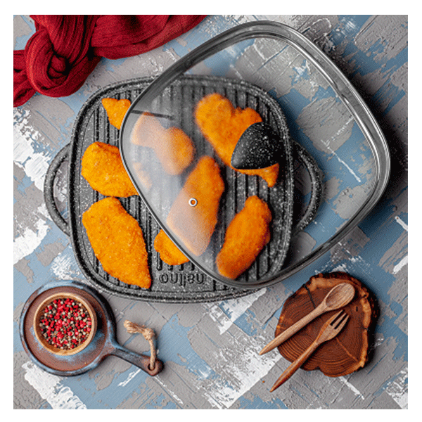 تابه گریل چدن دو طرفه نالینو مدل Lorenza سایز 28