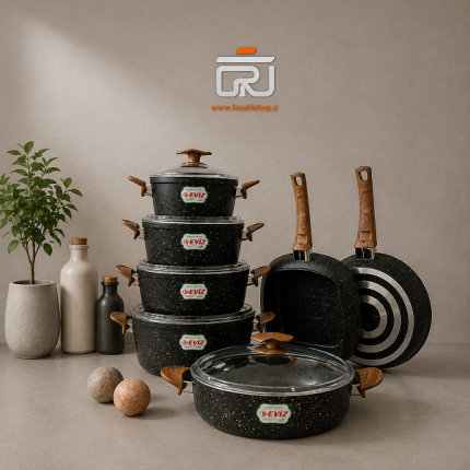 سرویس قابلمه 12 پارچه دایکاست گرانیتی اویز