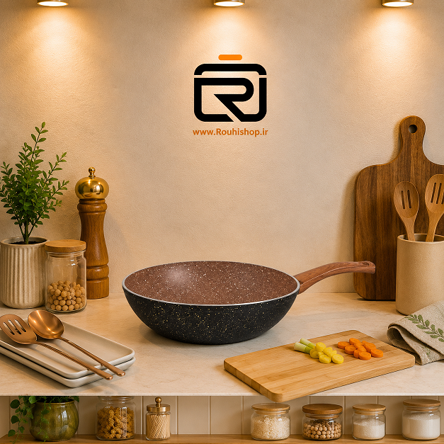 تابه ووک سایز 28 اویز پلاس مشکی