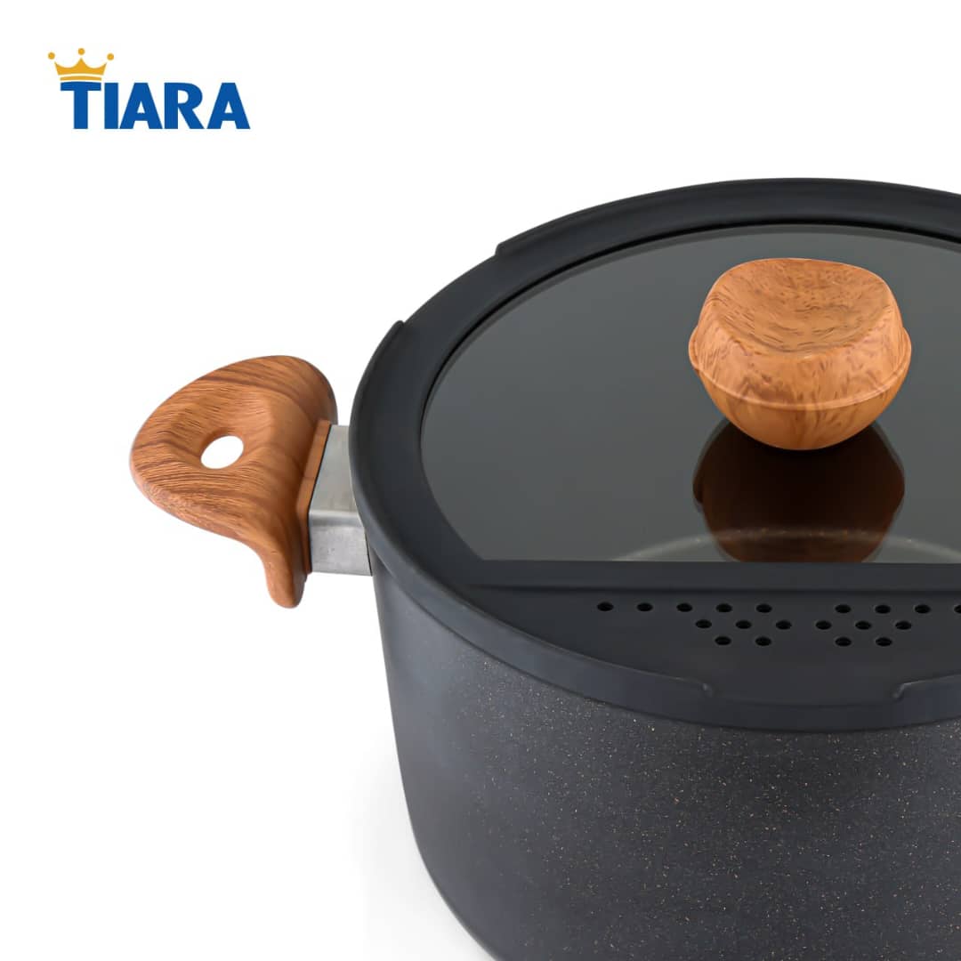 سرویس قابلمه 12 پارچه گرانیتی تیارا مشکی