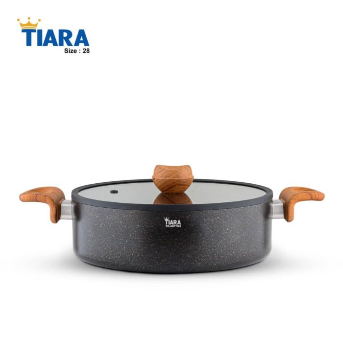 سرویس قابلمه 12 پارچه گرانیتی تیارا رنگ مشکی