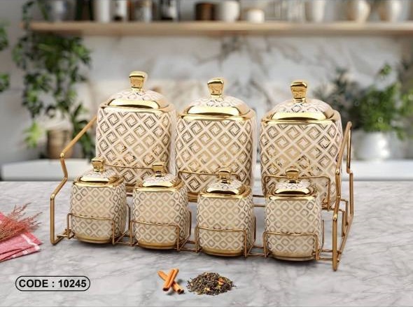سرویس پای سماور با استند استیل طلایی