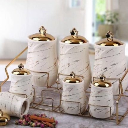 سرویس پای سماور با استند استیل طلایی