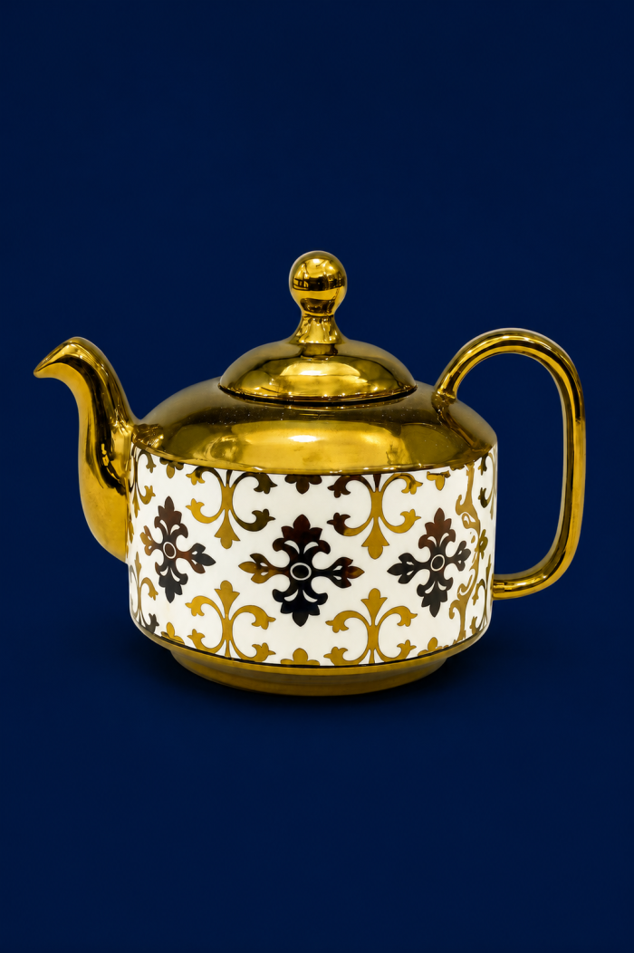 قوری چینی طلایی درجه یک