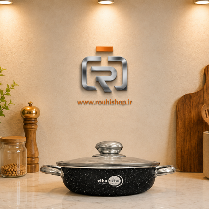 تابه دو دسته سایز 28 گرانیتی زیبامهر