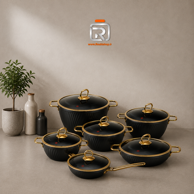 سرویس قابلمه 16 پارچه ام جی اس (MGS) طرح ماینز سفید
