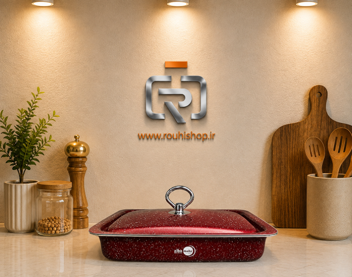 تابه فر درب دار بزرگ گرانیتی زیبامهر