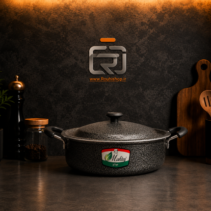 تابه دو دسته سایز 60 تفلون مهتاج (مهتاب)
