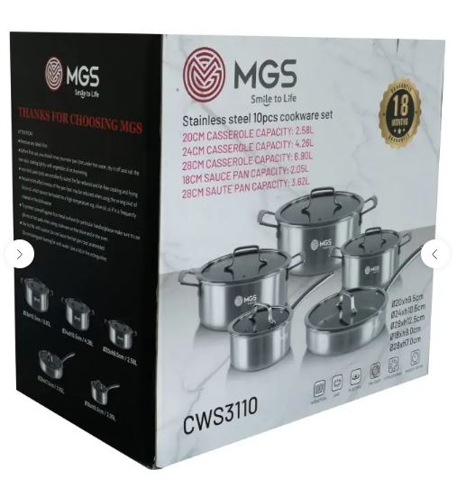 سرویس قابلمه 10 پارچه استیل کف لیرزی MGS