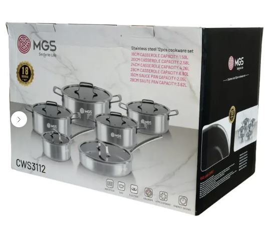 سرویس قابلمه 12 پارچه استیل کف لیرزی MGS