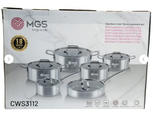سرویس قابلمه 12 پارچه استیل کف لیرزی MGS