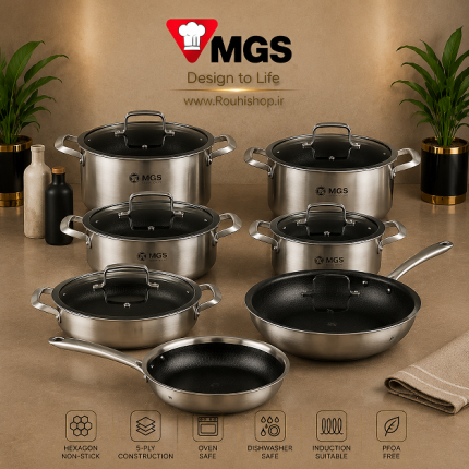 سرویس قابلمه 13 پارچه استیل کف لیرزی MGS