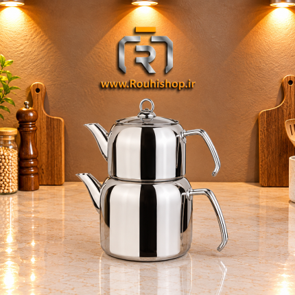 کتری قوری بغل دسته 7503 یونیک با قوری استیل