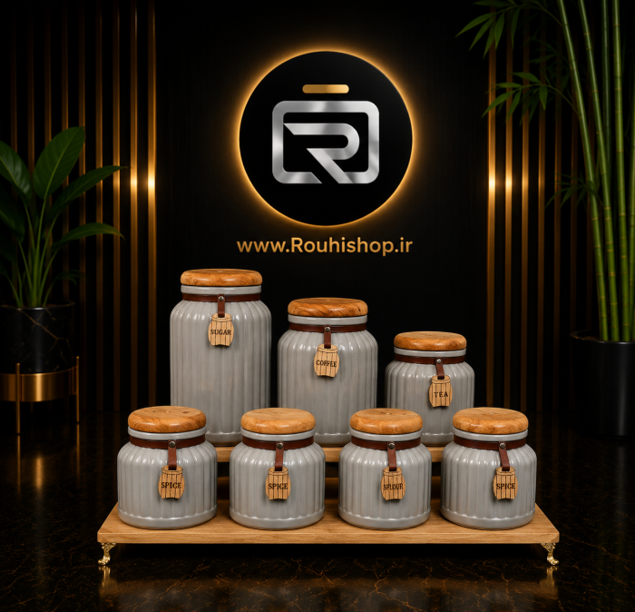سرویس پای سماور گلکس درب بامبو سفید